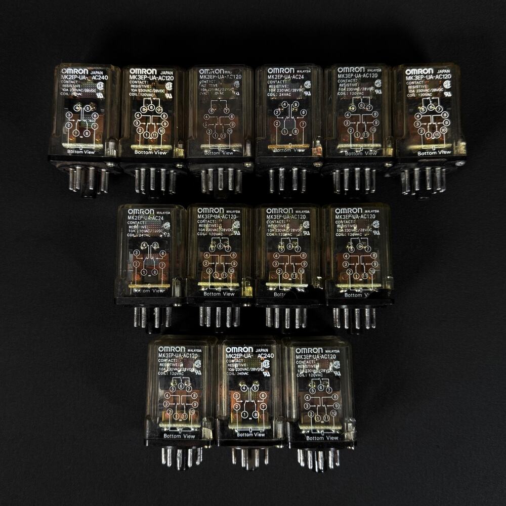 Lot of 13 Omron Relay MK3EPN-UA-AC120 120v coil NOT TESTED - AS IS